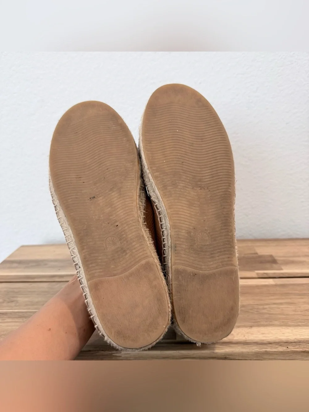 Soludos- Brown Leather Slip On Espadrilles- Size 9